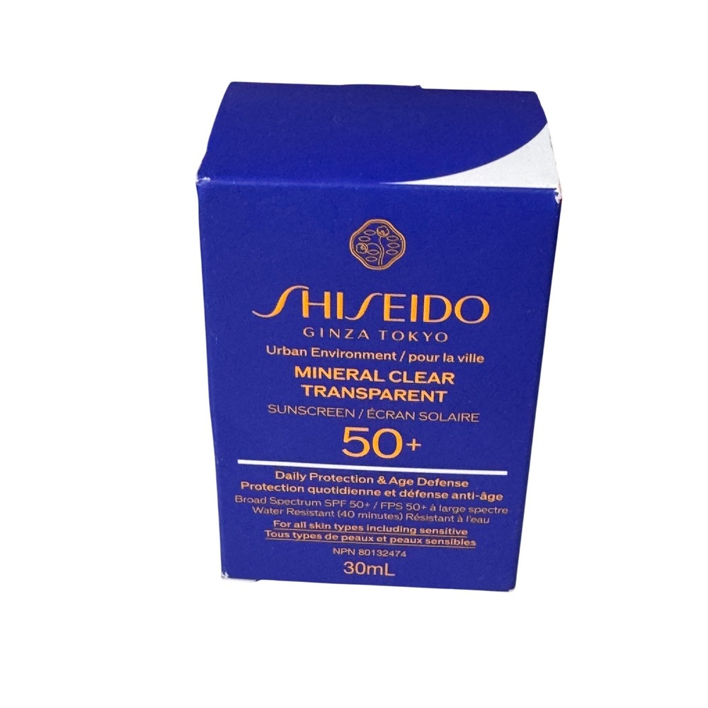 Shiseido Urban Environment Mineral Clear Transparent Sunscreen SPF 50+ 30mL NEW